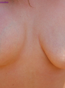 Hairy pussy busty Carolina in the forest